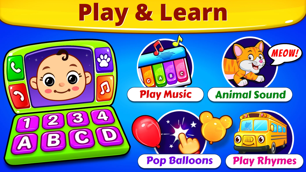 Baby Games - Piano, Baby Phone, First Words - Gameplay image of android game