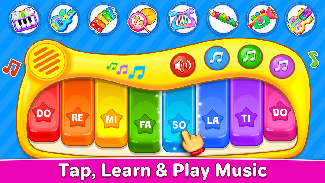 Kids Music: Piano, Xylo, Drums - عکس بازی موبایلی اندروید
