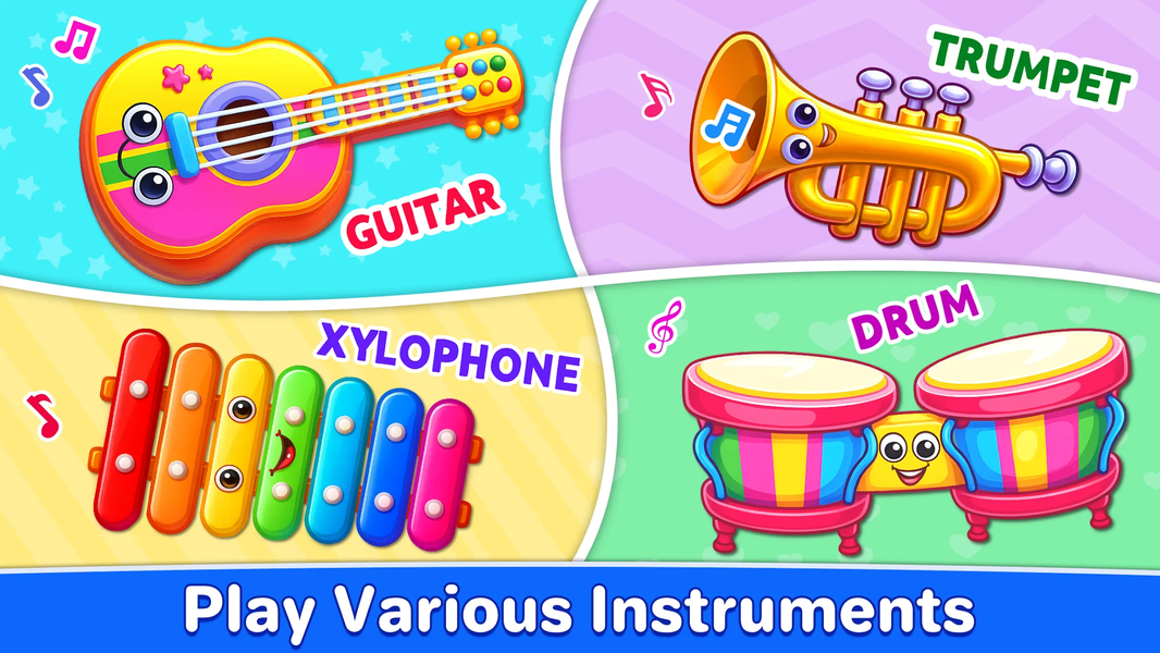 Kids Music: Piano, Xylo, Drums - عکس بازی موبایلی اندروید
