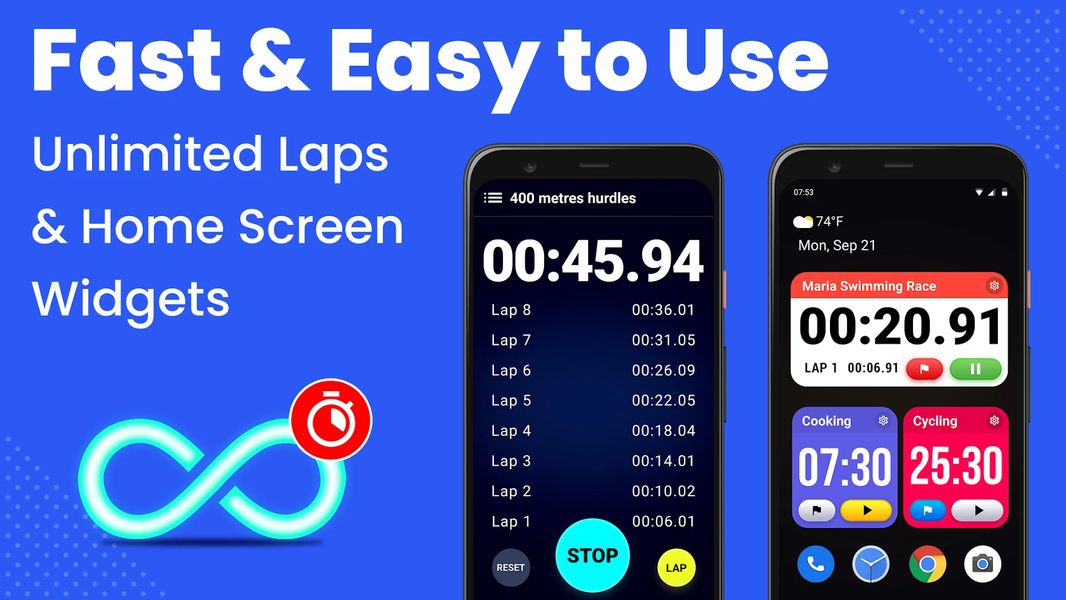 Stopwatch and Timer - عکس برنامه موبایلی اندروید