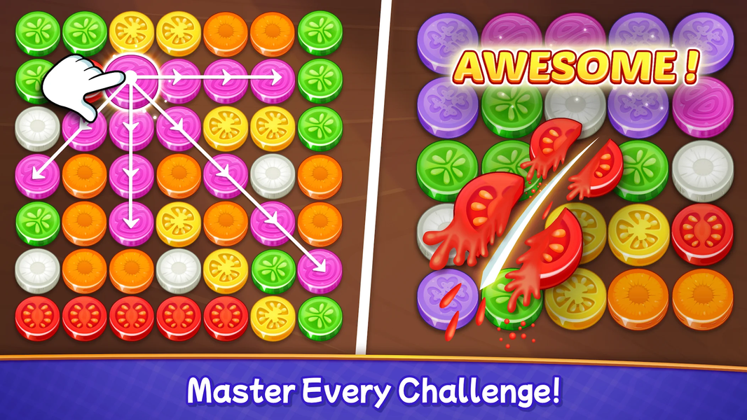 Veggies Cut: Logic Puzzle Game - عکس برنامه موبایلی اندروید