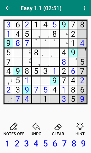 Sudoku - Gameplay image of android game