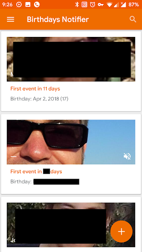 Birthdays Notifier - Image screenshot of android app