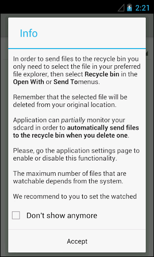 Recycle Bin - Image screenshot of android app