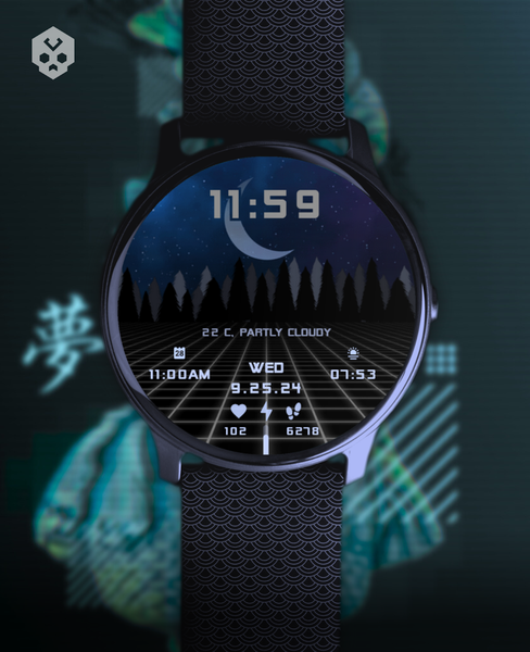 Vaporwave Watch Face - Image screenshot of android app