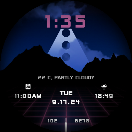 Vaporwave Watch Face - Image screenshot of android app