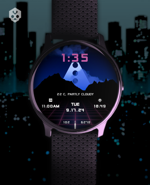 Vaporwave Watch Face - Image screenshot of android app