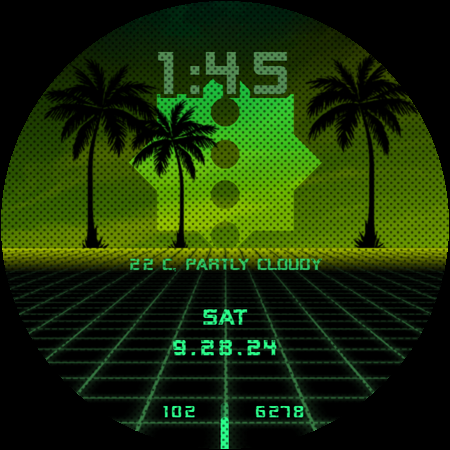 Vaporwave Watch Face - Image screenshot of android app