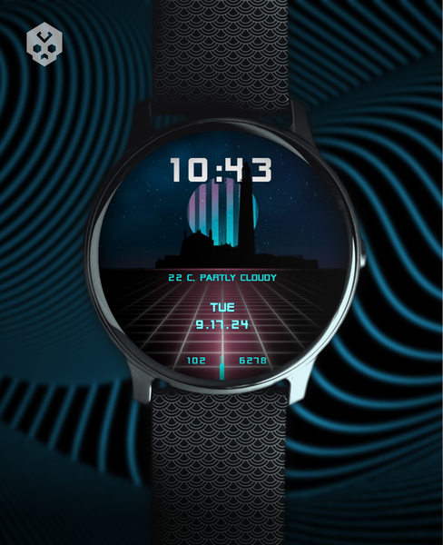 Vaporwave Watch Face - Image screenshot of android app