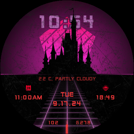 Vaporwave Watch Face - Image screenshot of android app