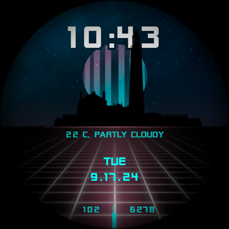 Vaporwave Watch Face - Image screenshot of android app