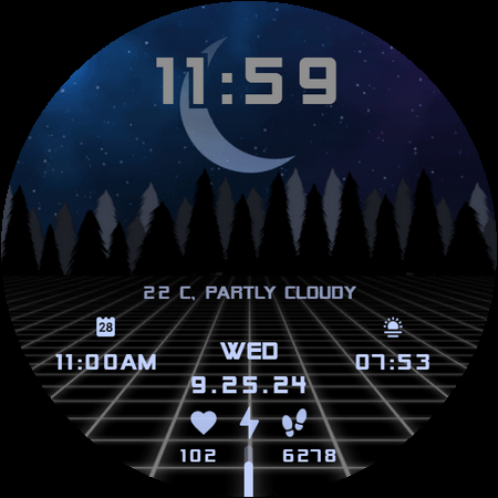 Vaporwave Watch Face - Image screenshot of android app