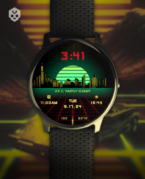 Vaporwave Watch Face - Image screenshot of android app