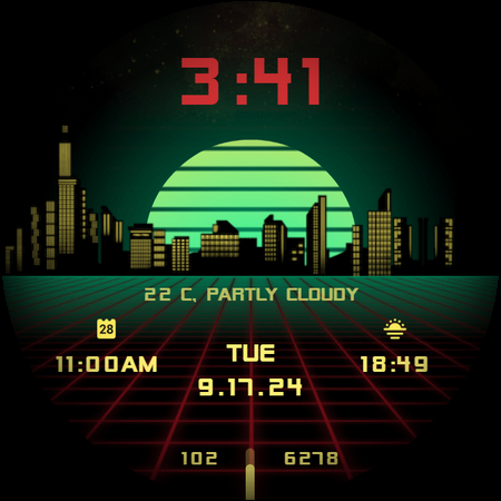 Vaporwave Watch Face - Image screenshot of android app