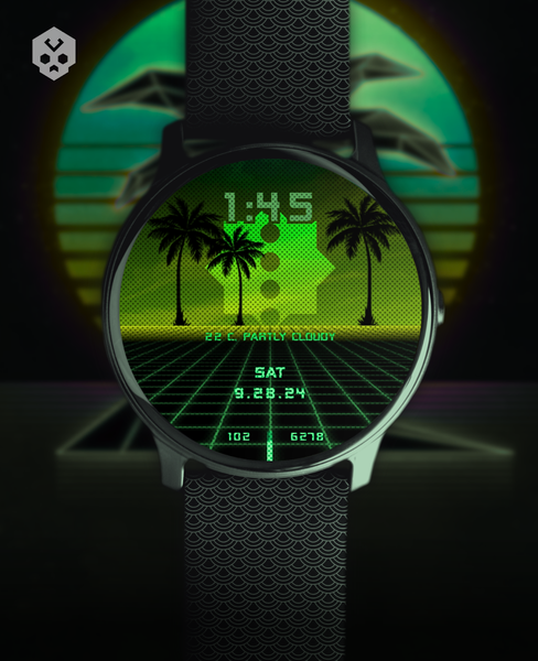 Vaporwave Watch Face - Image screenshot of android app
