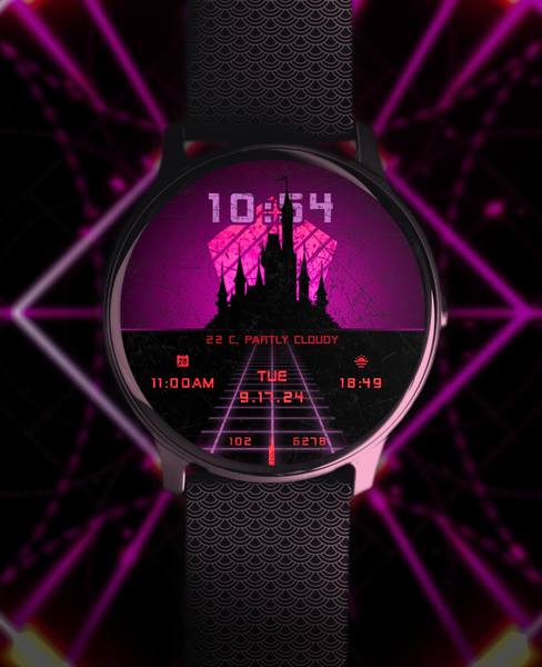 Vaporwave Watch Face - Image screenshot of android app