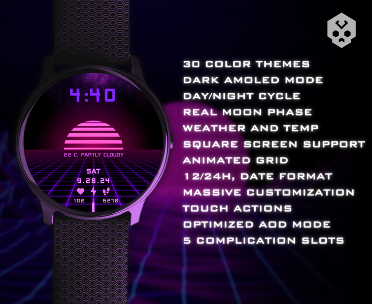 Vaporwave Watch Face - عکس برنامه موبایلی اندروید