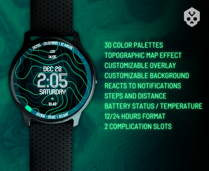 Animated Curves Watch Face - Image screenshot of android app