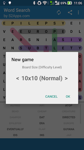 Word Search - Gameplay image of android game