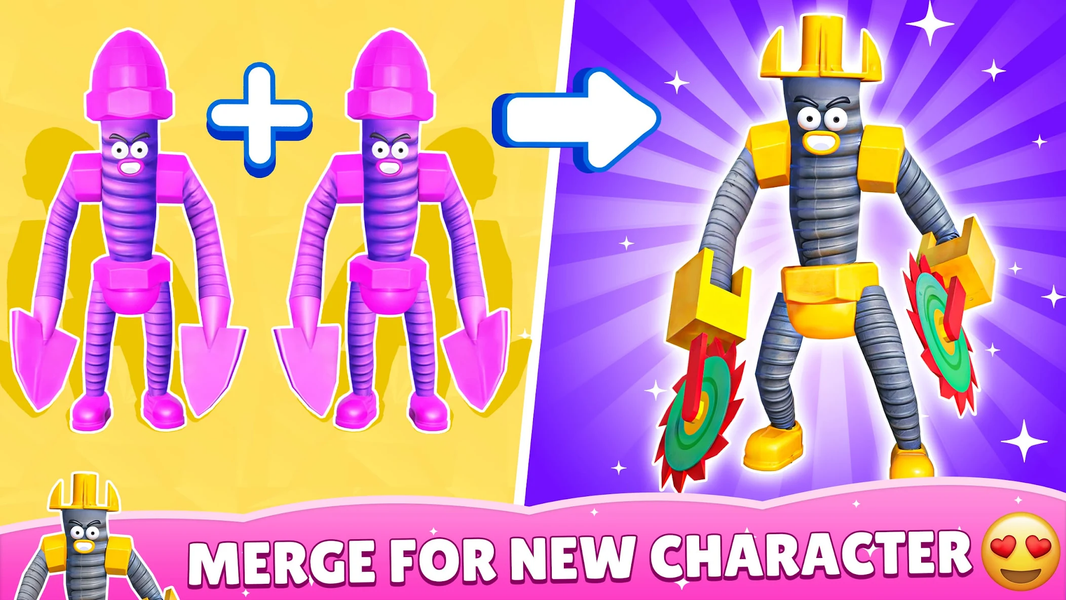 Screw Man Run & Merge Master - Gameplay image of android game