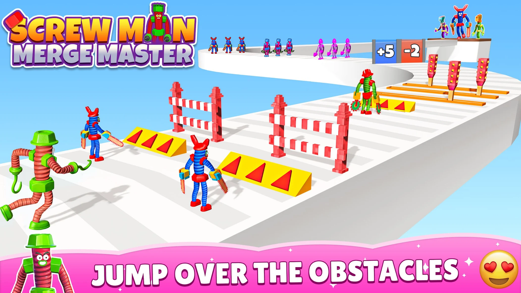 Screw Man Run & Merge Master - Gameplay image of android game