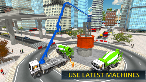 City Flyover Construction: New Bridge Building Sim - Gameplay image of android game