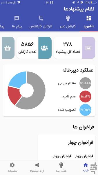 نظام پیشنهادها و خلاقیت - عکس برنامه موبایلی اندروید