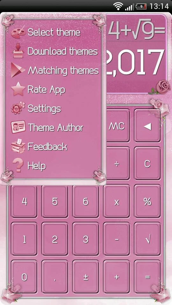 SCalc Pink Roses Theme - Image screenshot of android app