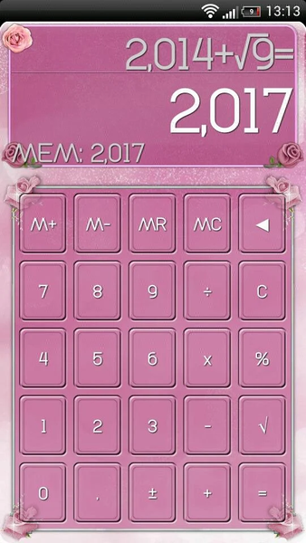 SCalc Pink Roses Theme - Image screenshot of android app