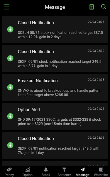 Penny Stocks - Stocks Alert - Image screenshot of android app