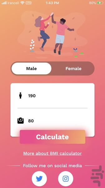 محاسبه گر شاخص توده بدنی - عکس برنامه موبایلی اندروید