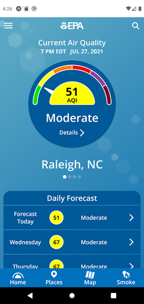 EPA's AIRNow - Image screenshot of android app