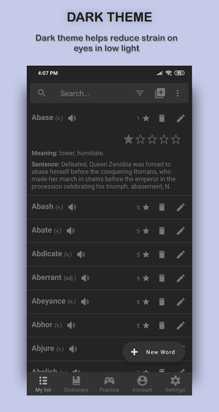 Word Store: custom vocab list - Image screenshot of android app