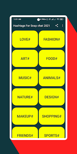 Hashtags For Snap chat ۲۰۲۱ - عکس برنامه موبایلی اندروید
