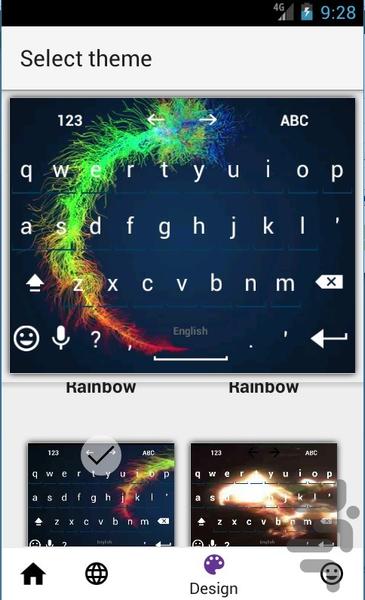RainbowKB(کیبورد با زمینه متحرک) - عکس برنامه موبایلی اندروید