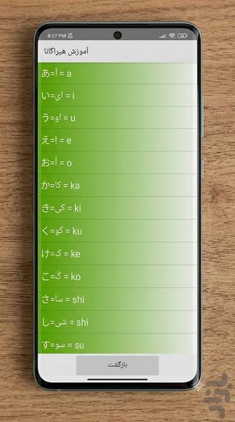 ‏‏Learn Japanese Alphabet in Persian - Image screenshot of android app