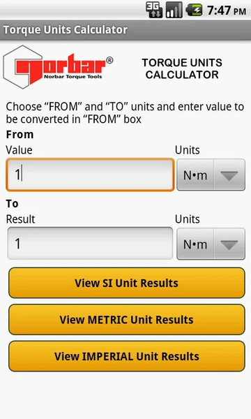 Norbar Torque Calculator - عکس برنامه موبایلی اندروید