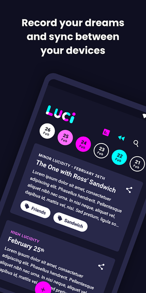 Luci - Dream Journal Recorder - عکس برنامه موبایلی اندروید