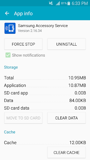 Samsung Accessory Service - Image screenshot of android app