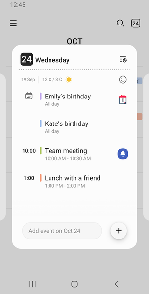 Samsung Calendar - Image screenshot of android app