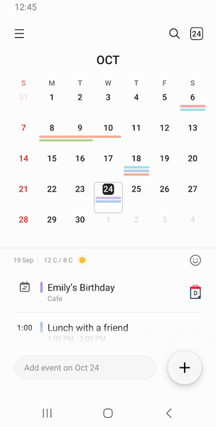 Samsung Calendar - Image screenshot of android app
