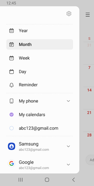 Samsung Calendar - Image screenshot of android app