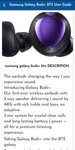 Samsung wireless earbuds online bts