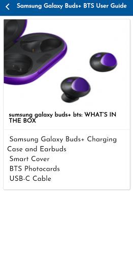 Samsung Galaxy Buds+ BTS Guide - Image screenshot of android app