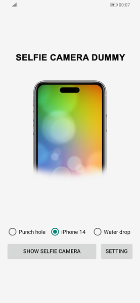 Selfie camera dummy iPhone 14 - Image screenshot of android app
