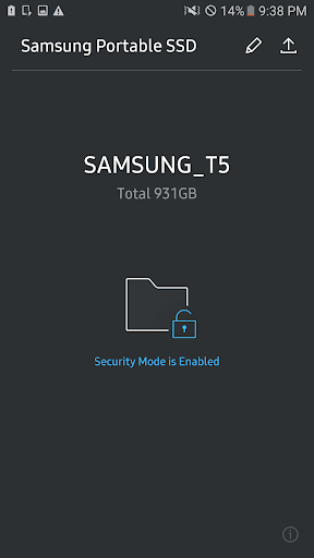 Samsung Portable SSD - Image screenshot of android app