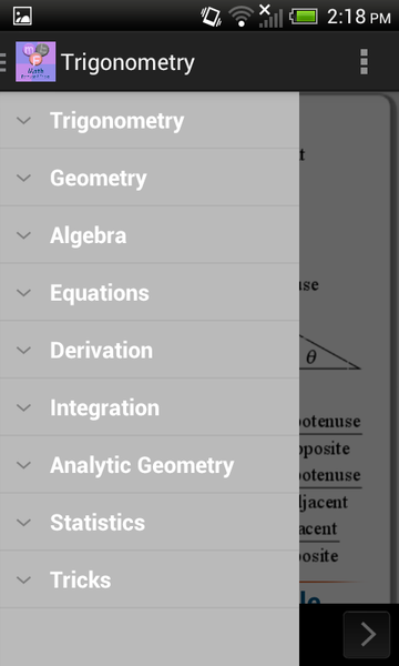 Math Formulas and Tricks - Image screenshot of android app