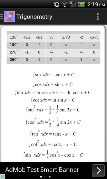 Math Formulas and Tricks - Image screenshot of android app