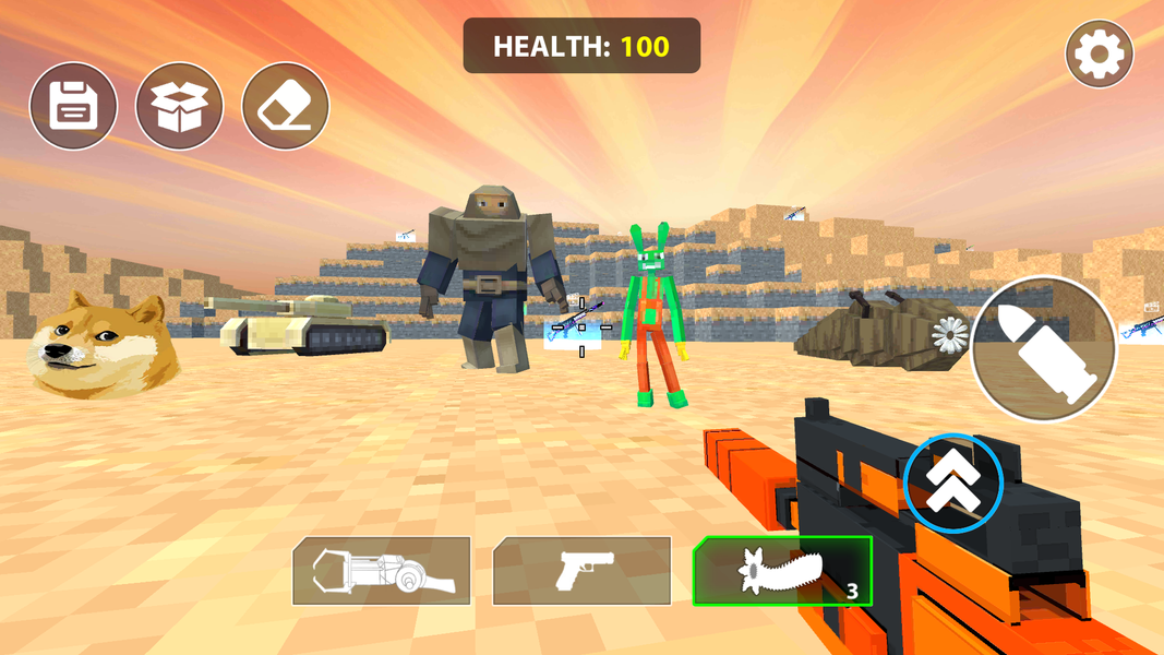 Sandbox Craft Shooter Survival - Gameplay image of android game