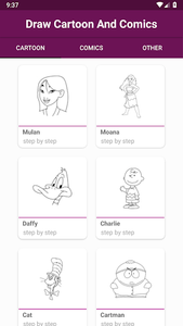 How To Draw Cartoons & Comics - عکس برنامه موبایلی اندروید